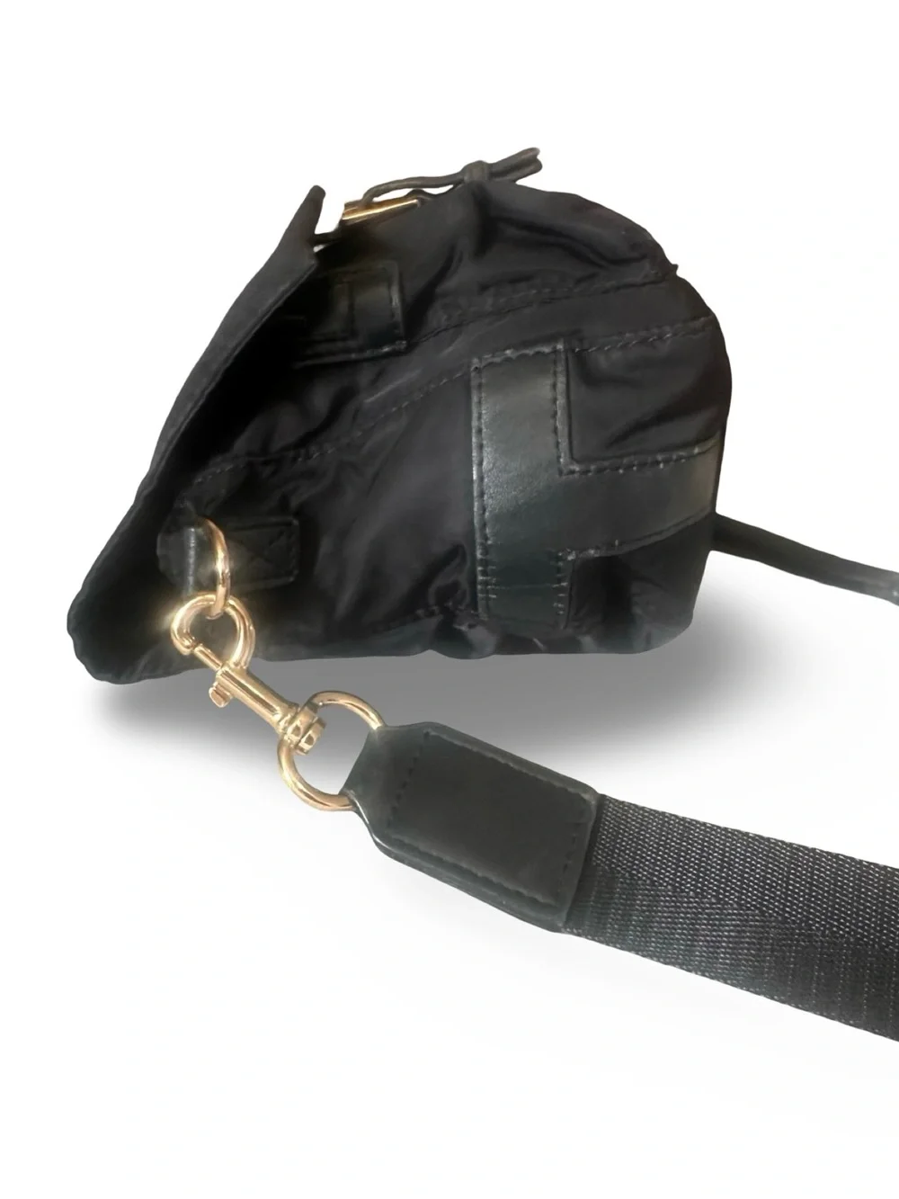 Tory Burch Black Nylon Crossbody with Gold Hardware